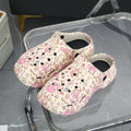 2025 summer new women's clogs - cute cartoon print, closed-toe, chunky sole, girly beach sandals