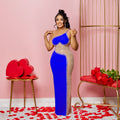 C6271 cross-border   fashion women's solid color rhinestone sleeveless cami maxi dress