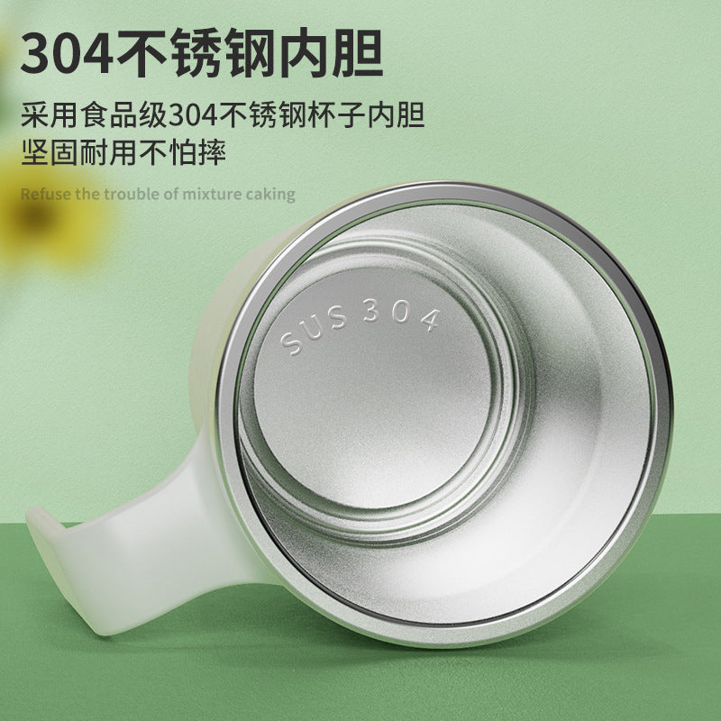 Coffee stirring cup - hands-free magnetic automatic coffee mixer - portable electric milk frother - stainless steel mug