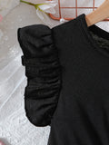 girls' dress: sweet black flutter sleeve sundress with teddy bear and heart print - perfect for summer!