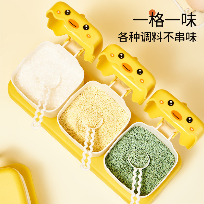 Seasoning box for home combination suit kitchen storage seasoning jar seasoning sugar msg salt shaker all-in-one multi-grid with cover