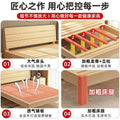 Solid wood bed - modern minimalist style 1.5m - double bed for home use, adult master bedroom wooden bed 1.8m - simple bed 1m single bed
