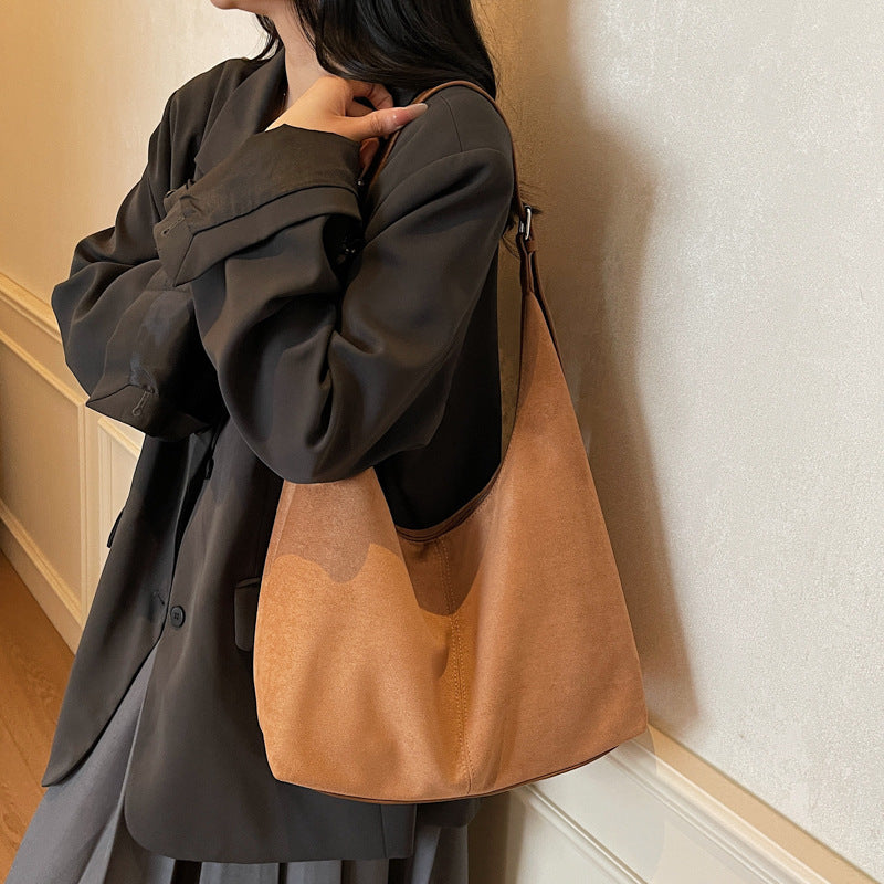 Retro large-capacity frosted bag for women new arrival mother-in-law bag fall and wintereasiest for match atmosphere bag casualwork clothing work bag