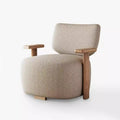 Scandinavian living room casual wabi-sabi style white ash wood cashmere fabric for home business backrest casual single sofa chair