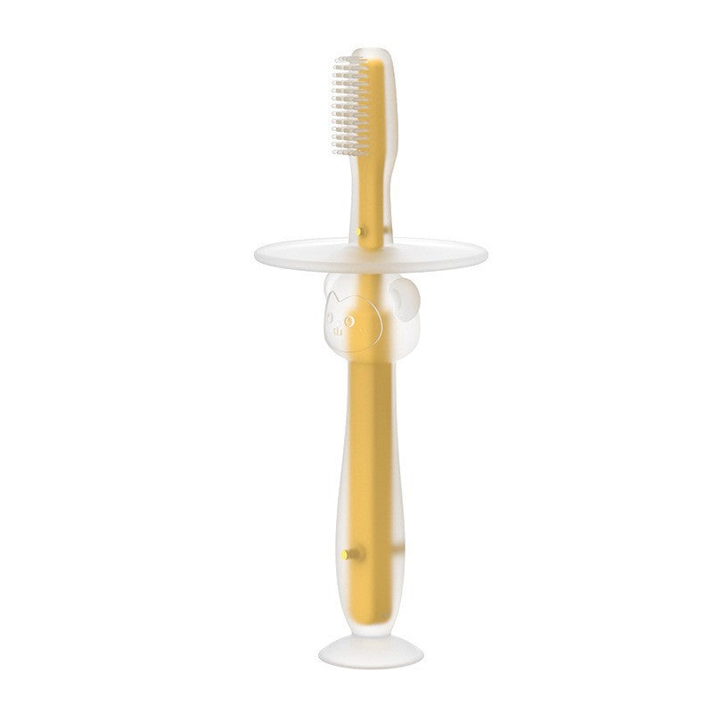 English Card Pack Children's Toothbrush Baby Silicone Toothbrush Baby Training Brush Standing Suction Cup Toothbrush Tongue Coating Brush
