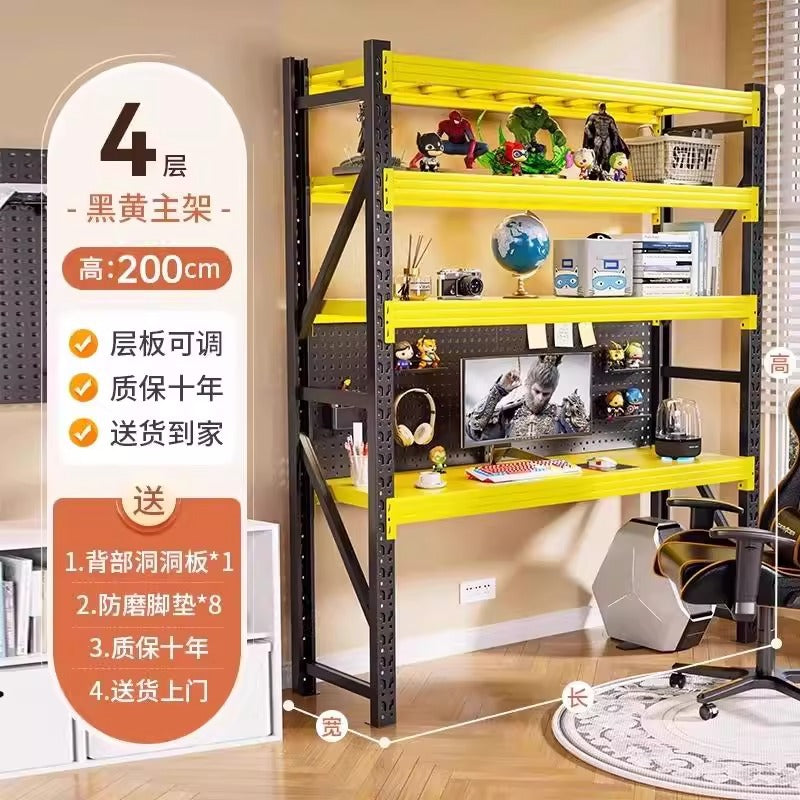 Computer desk for homesimple adjustable shelf e-sports table multi-layer storage rack with perforated board storage rack book table