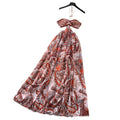 Vacation style printingtube topsexy waist dress women's summer hot girl sleeveless backless strap waist elegant long skirt