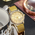 New fashion cross-border heart mesh strap quartz watch student rose gold heart diamond ladies watch wholesale silver