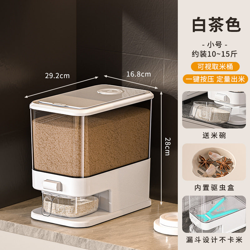 Press-type rice bucket Household insect-proof and moisture-proof sealed grain storage bucket Food grade rice box Noodle bucket Rice noodle storage container