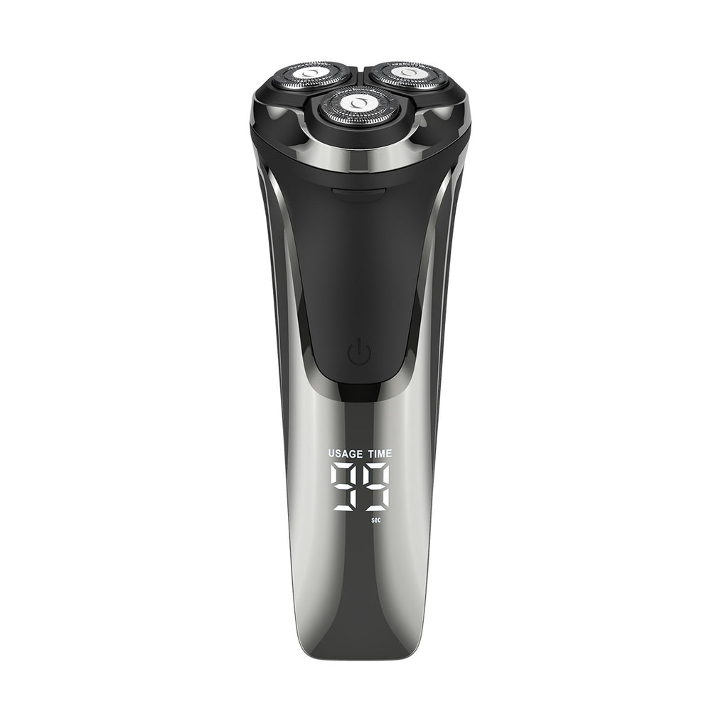 New men's smart digital display electric shaver, floating triple-blade head, full body washable, rechargeable razor - wholesale