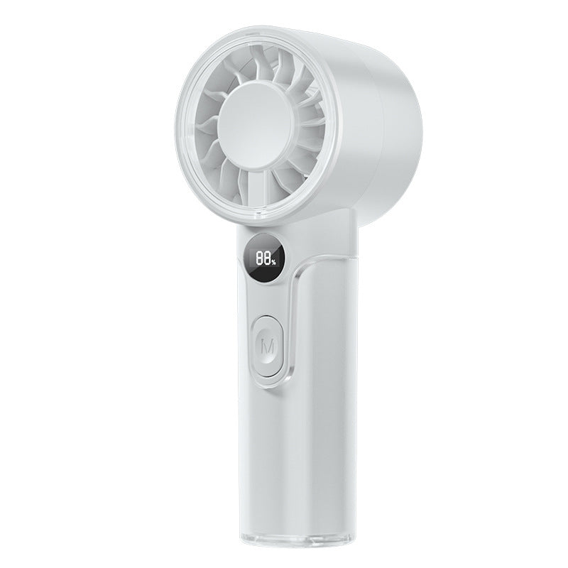 2026 new cross-border outdoor handheld fan - rechargeable, portable, digital display, mini transparent cooling fan - wholesale