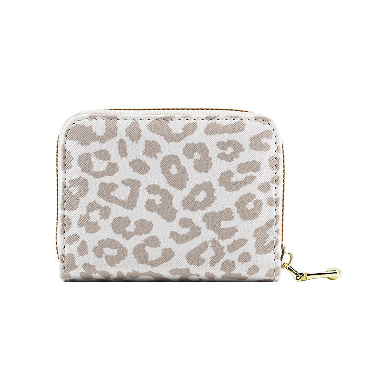 Personalized leopard print card bag, multi-functional change bag, organ-style small and exquisite large-capacity card holder, credit card holder.