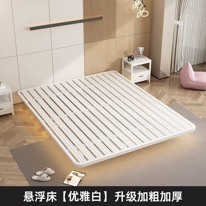 Iron suspended bed frame without bedside thickened steel frame double bed tatami row frame 1.5m single bed