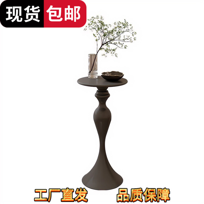 Popular ins style corner nordic simple modern small apartment bedside living room sofa coffee table iron round table side table