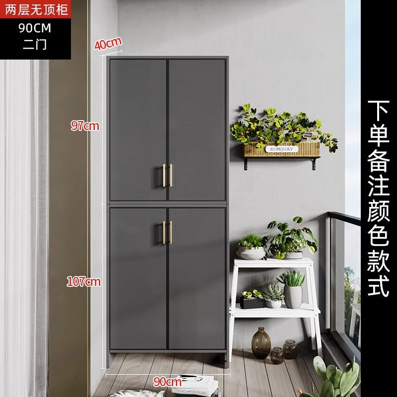 Space Aluminum Balcony Locker Sunscreen Wardrobe Large Capacity Cabinet Sundries Storage Cabinet Locker Shoe Cabinet Side Cabinet