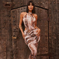 European and american style export loose casual women's printed new pants set - high-waisted, turtleneck, bodycon two-piece set - hot selling wholesale