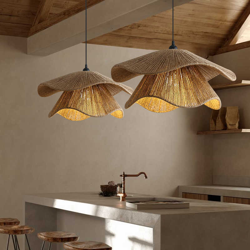 Wabi Sandy Wind Hemp Rope Chandelier Hot Pot Restaurant BBQ Restaurant Restaurant Internet Cafe Zen Tea Room Dining Bar Lighting