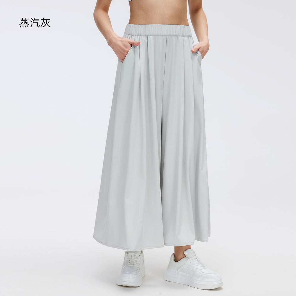 Draped loose culottes for women spring and summer thin lazy casualloose pantseleganthigh waist yoga dance pants d26054