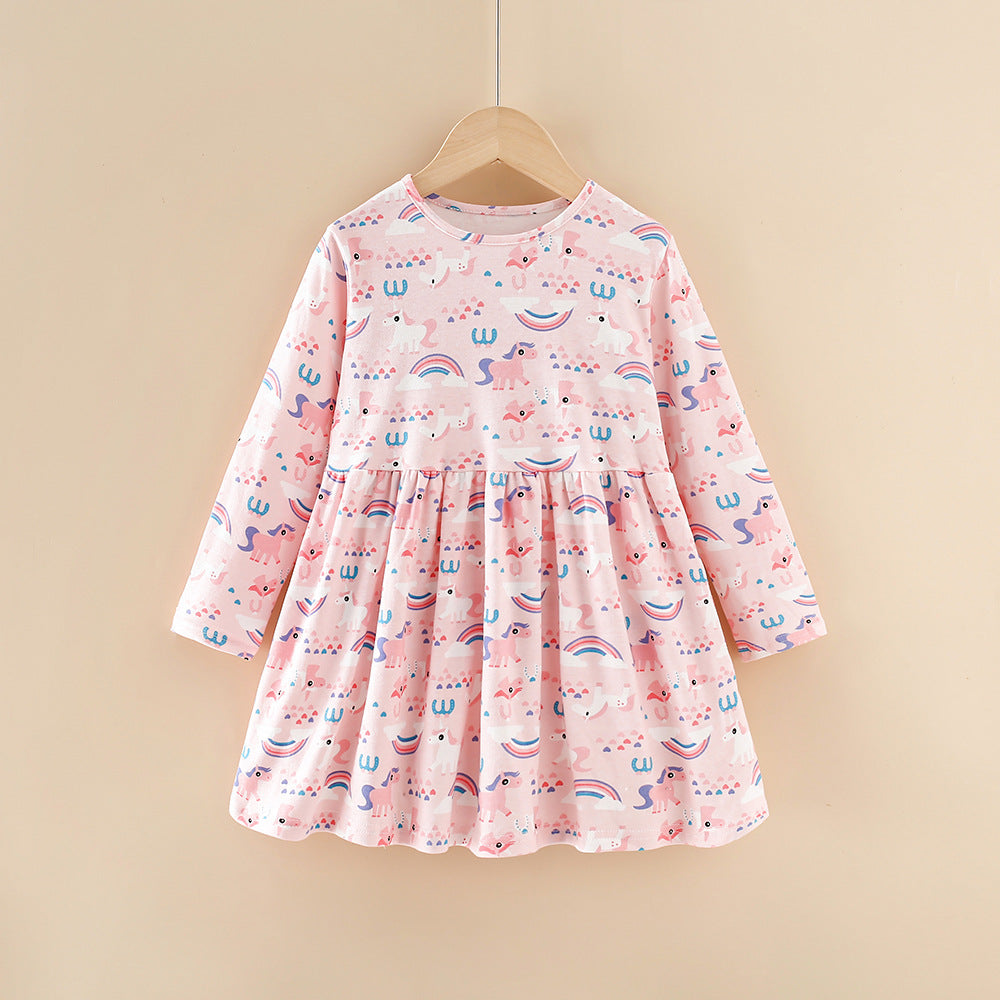 New girls' dress - spring/autumn cartoon princess dress - 100% cotton long-sleeve dress for girls - cross-border  collection