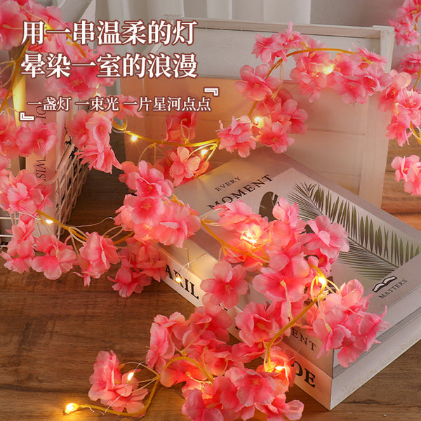 Cross-border LED copper wire lamp simulation cherry blossom string lamp rattan lamp string festival atmosphere lanterns garden decoration lamp led lamp
