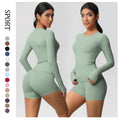 new arrival: seamless, barely-there long-sleeve t-shirt yoga set - quick-dry, breathable, outdoor running & fitness apparel