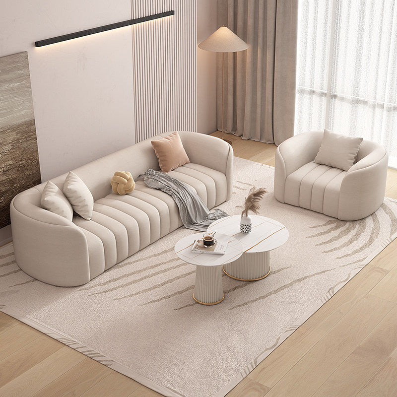 Cream style living room straight row fabric sofa beauty salon b&b hotel hotel rest area sofa chair coffee table combination