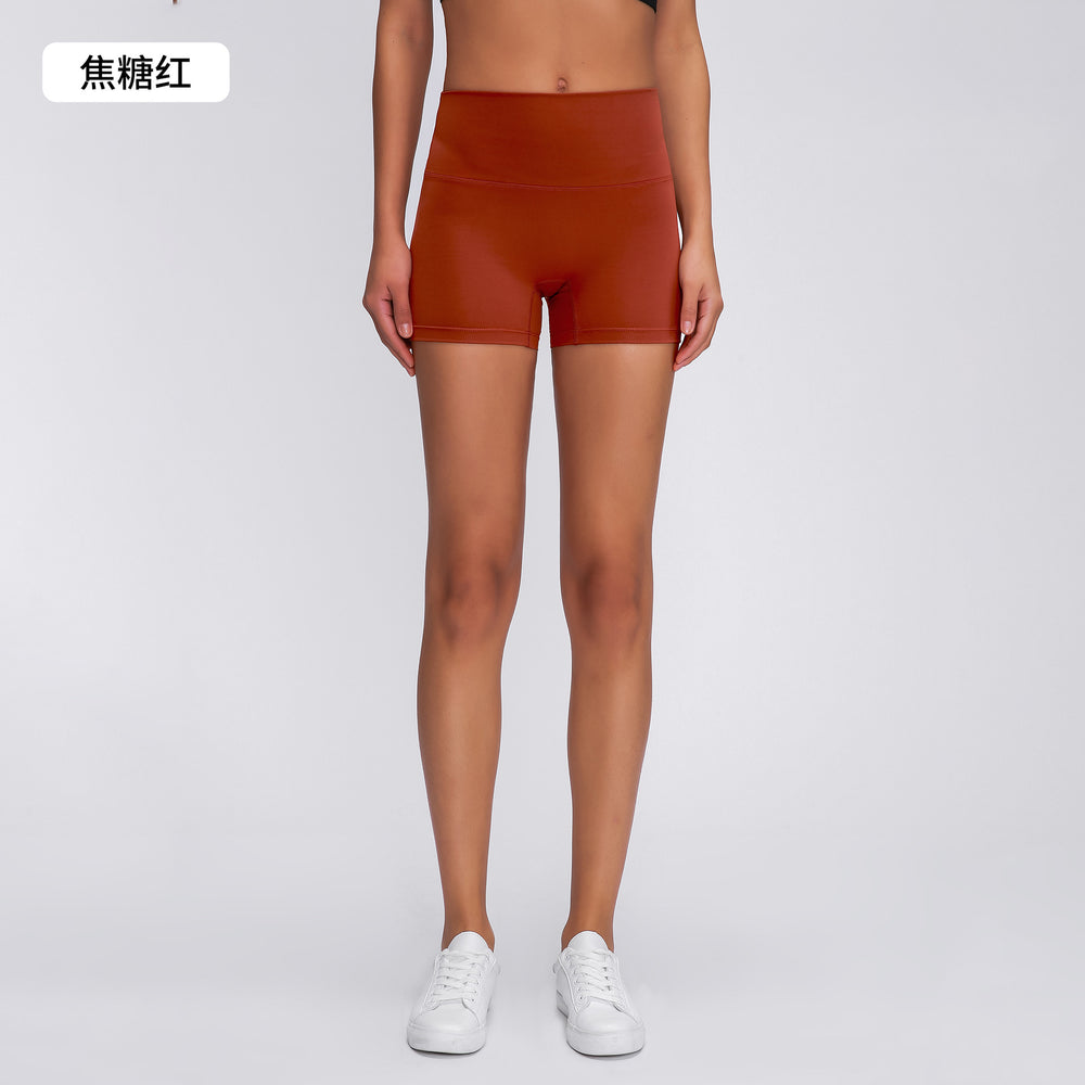 Spring/summer new women's seamless yoga shorts - double-sided brushed training running sports 3/4 length hot pants s2046