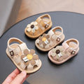 spring/summer newborn & toddler crib shoes, first walker sandals, british style soft sole baby shoes, closed-toe hollow-out walking shoes