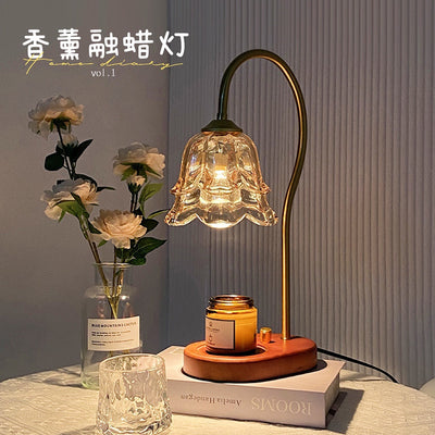 Lily of the valley aromatherapy lamp, wax melting lamp, french retro bedroom bedside lamp, home decoration, atmosphere lamp, fireless fragrance table lamp