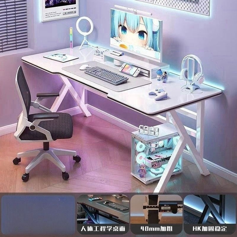 Desk - minimalist home office desk, student study writing desk, bedroom computer desk, simple table, gaming desk
