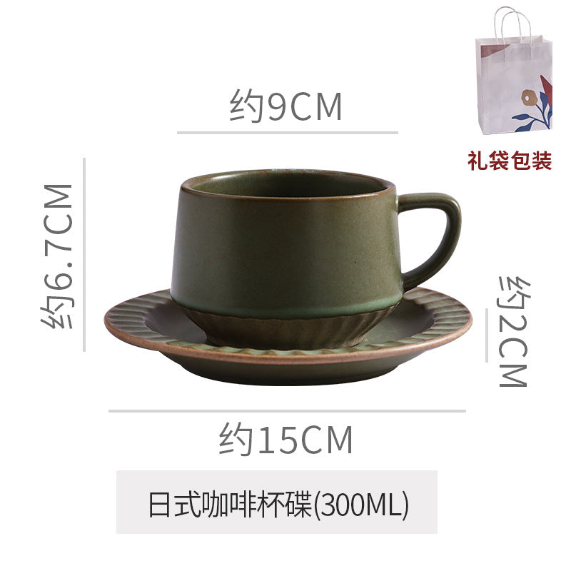 Classyretro coffee cup and saucer suit creative stoneware latte art cup for home high-end exquisite mug and saucer