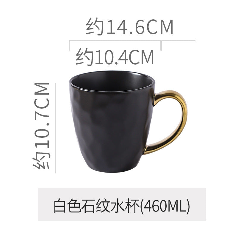 Retro special-shaped ceramic western food steak plate electroplated gold accessible luxury style western food salad bowl mug high-looking plate