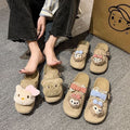2025 spring/autumn new trendy cute cartoon closed-toe slippers - outdoor/indoor soft sole birkenstock style