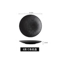 Black japanese-style frosted steak plate, creative commercial snack frosted black long plate, sushi plate, household rice bowl cup