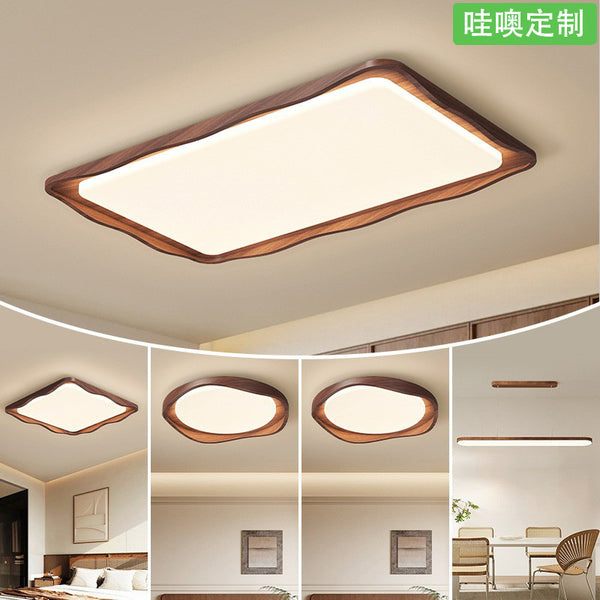 [Wow] 2025 new wave ceiling light French retro walnut full spectrum eye protection high-end bedroom light