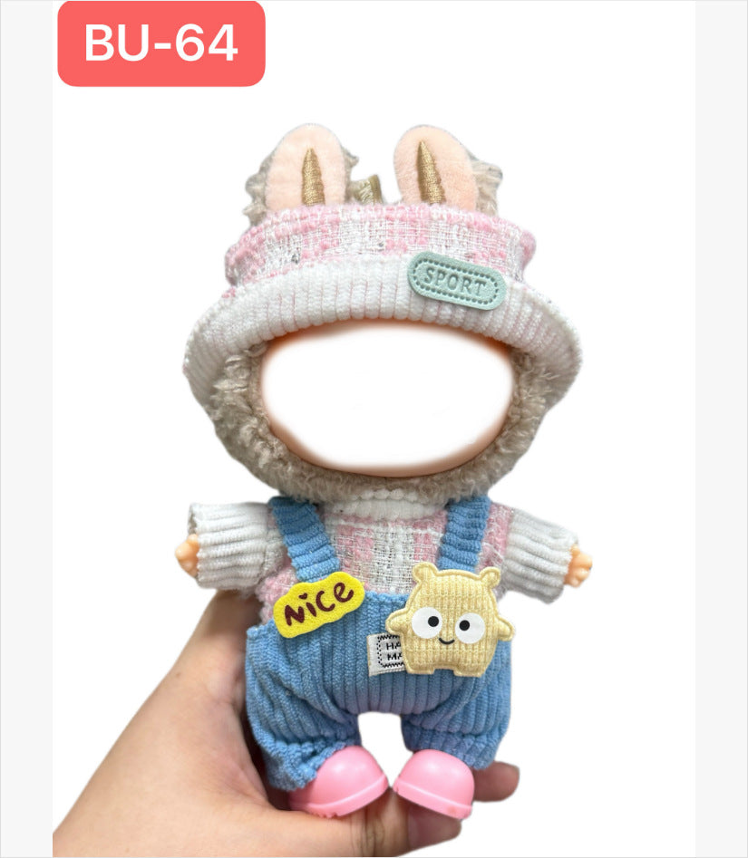Only clothes labubu baby clothes labubu clothes 17cm first, second and third generation stuffed doll dress up sports suit