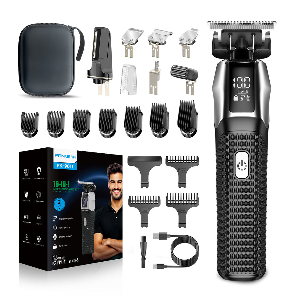 New arrival rechargeable hairdressing electric clipper suit multi-functional full body washable oil head clipper electric hair shaver