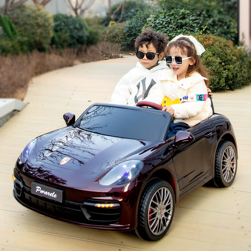 Paramela double children's electric car four wheels oversized can sit adults children baby remote control toy stroller