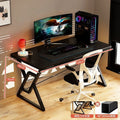 Desk, bedroom, gaming desk, study/writing desk, computer desk with cable management, wide desktop, thickened and reinforced table