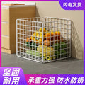 Wrought iron mesh storage basket - portable laundry hamper, organizer, shelf, fruit basket, basketball, yoga mat, and toy storage bin