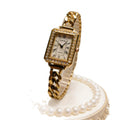 New square diamond-accented quartz watch - elegant, business-ready, and unique bracelet watch for women. a stylish timepiece