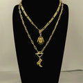 European and american cross-border simple western cowboy hat necklace niche retro trendy cowboy boots pendant versatile clavicle chain