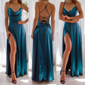 new european and american style women's sexy slimming backless  camisole waist-cinching evening dress maxi dress