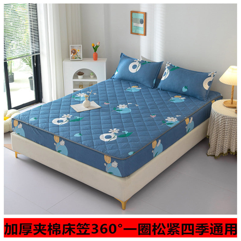 Machine washable single piece thickened bed cover quilted simmons bed protector new arrival protective cover neutral cotton bed sheet bed cover