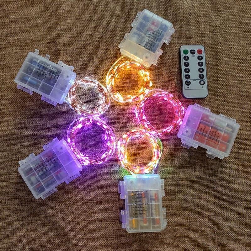LED copper wire light string outdoor remote control battery box USB Christmas decorative light string festive copper wire light string wholesale