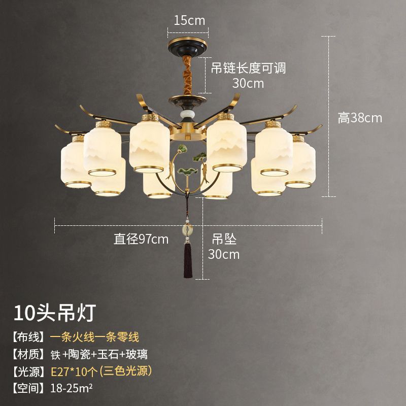 New chinoiserie chandelier living room lamp chinese style zen restaurant hotel booth room lamp for home downward chinoiserie lamps