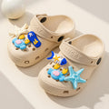 "cloud-like comfort: boys' and girls' cartoon clogs - thick-soled, non-slip, outdoor sandals for kids - new summer collection"