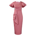D3310 new arrival: cross-border  fashionable & elegant ruffle solid color bodycon african dress