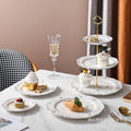 European-style floral dessert plate, three-tier fruit stand, modern display for show homes, creative embossed ceramic plate wholesale