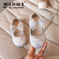 Girls' leather shoes - new autumn  collection: kids' bowknot rhinestone princess shoes, sparkling crystal shoes for baby girls
